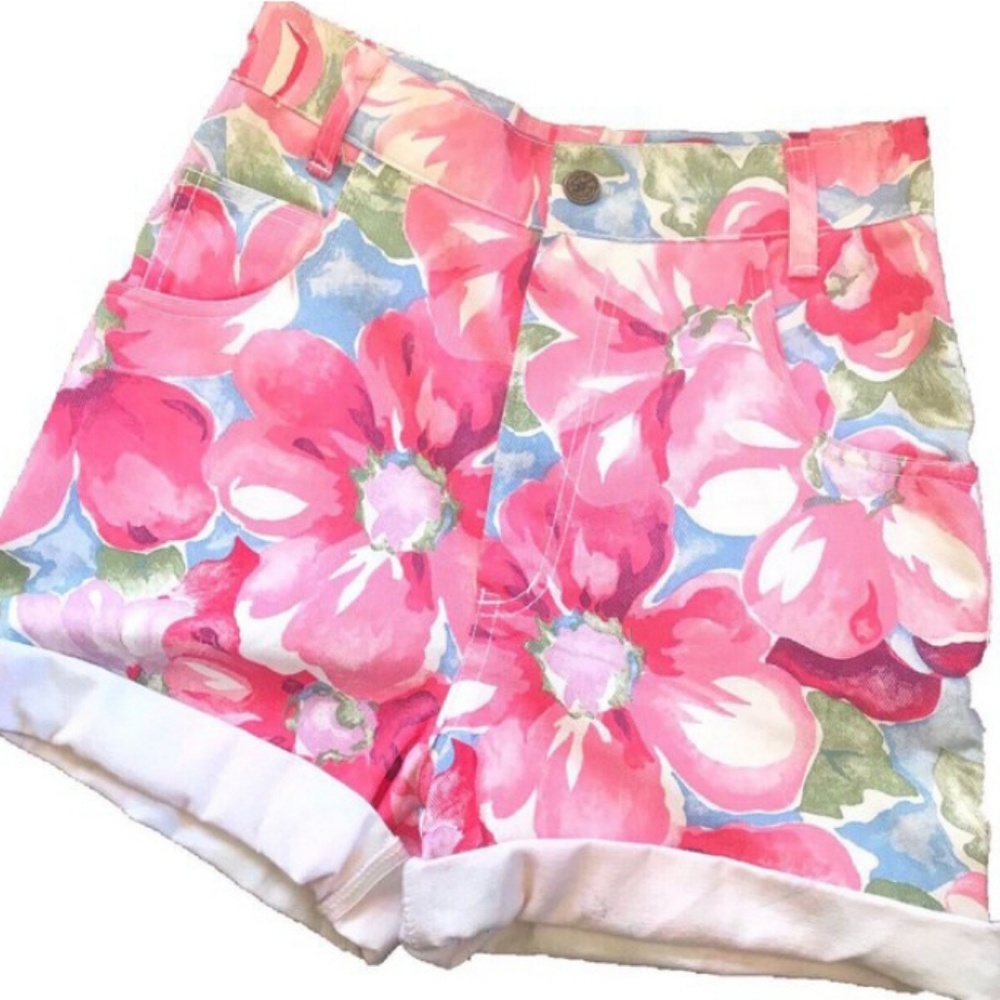 ISO: NOT FOR SALE- Floral high waist denim shorts - Picture 2 of 2